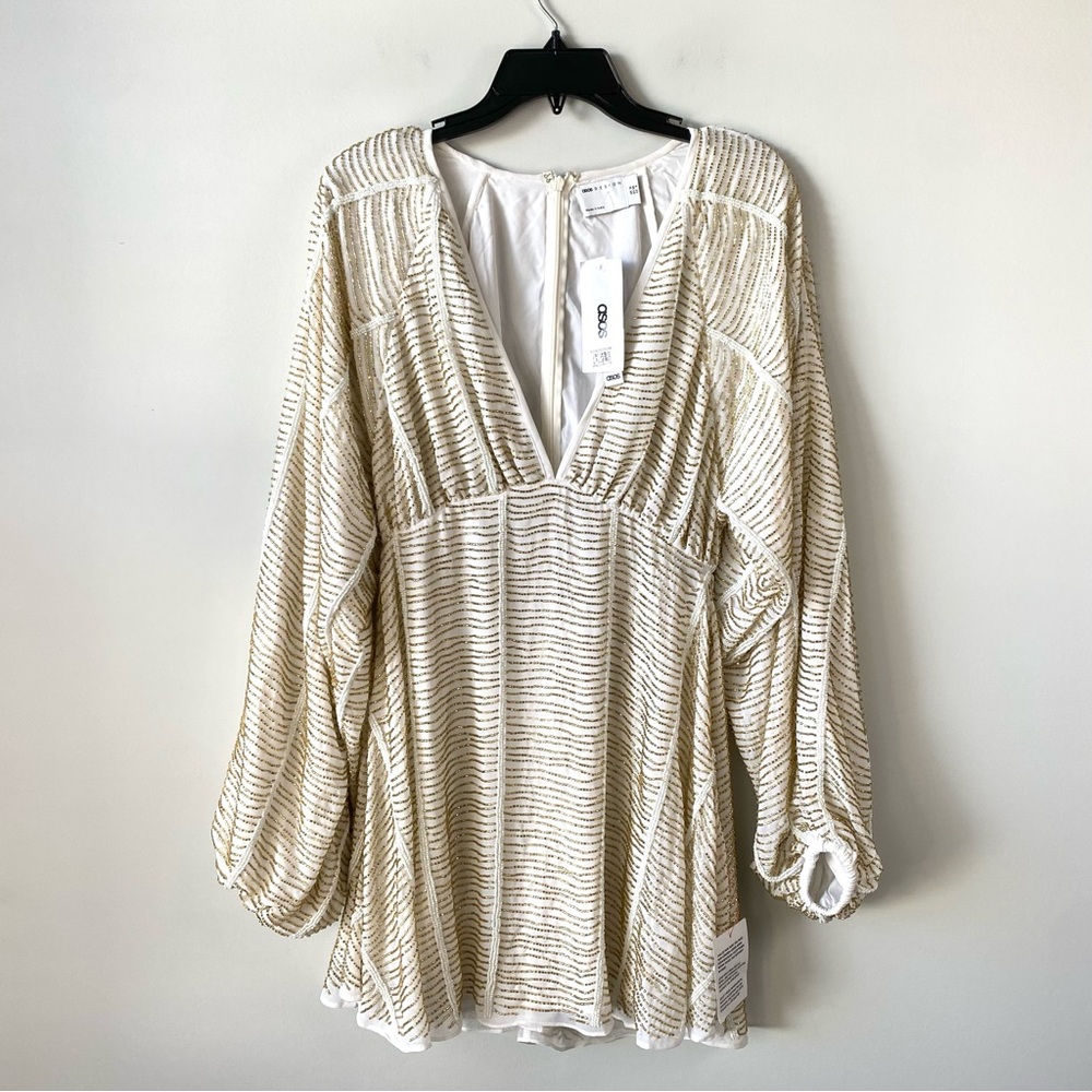 ASOS Cream and White Mini Dress